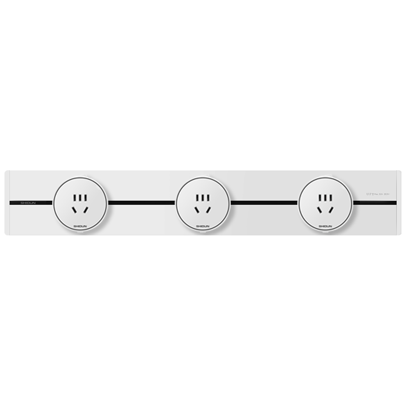 Shidun Surface-Mounted Track Socket, Movable Sideboard Power Slide Rail Track Switch Socket, Ambient Light Model, 50cm + 3 Five-Hole Sockets, Cream White