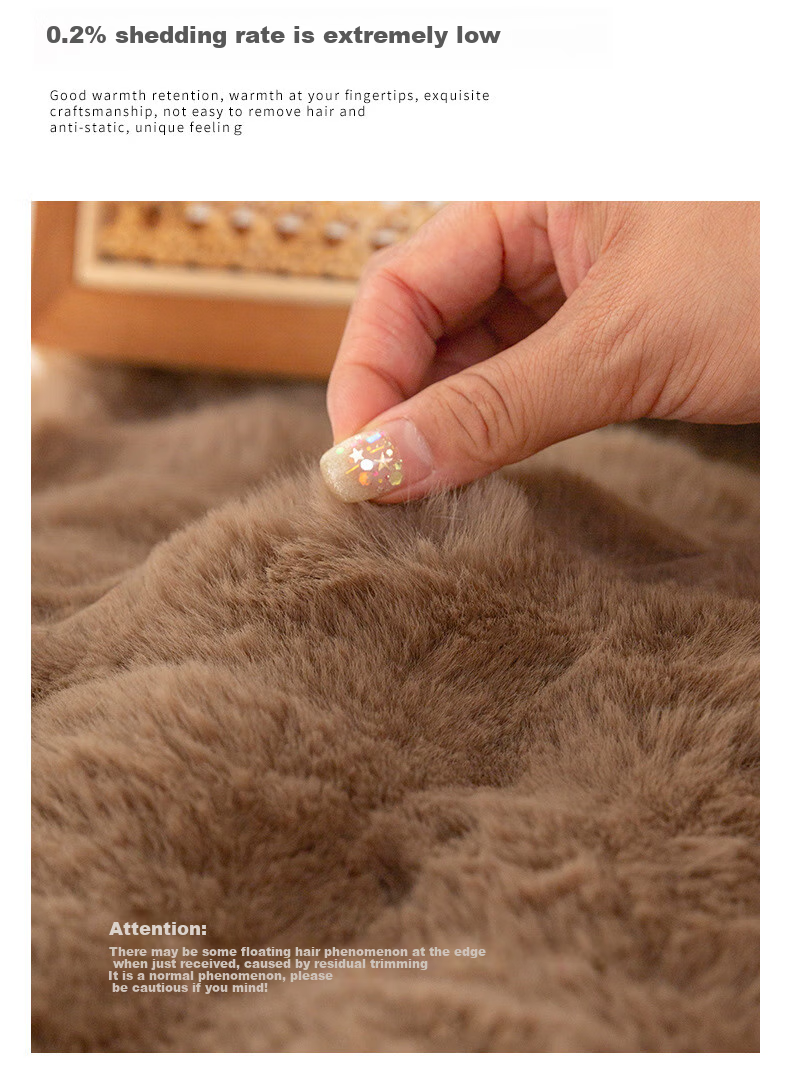 GREAT LIFE Winter Plush Car Seat Cushion, Internet-Famous Butt Pad, Rabbit Fur Plush, Warm Dining Chair Pad, Office Long-Sitting Seat Cushion, Beige 10