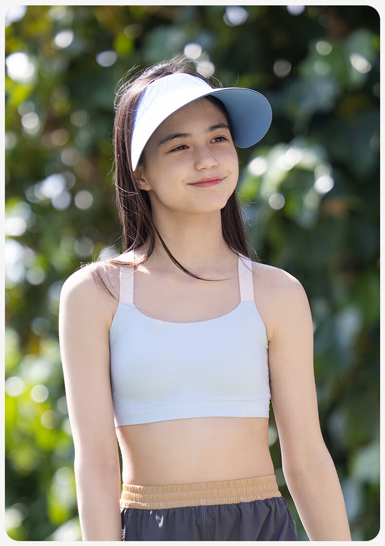 Like UU Girls' Middle School Sports Bra Waterdrop Back Development Period High School Youth Development Underwear 13