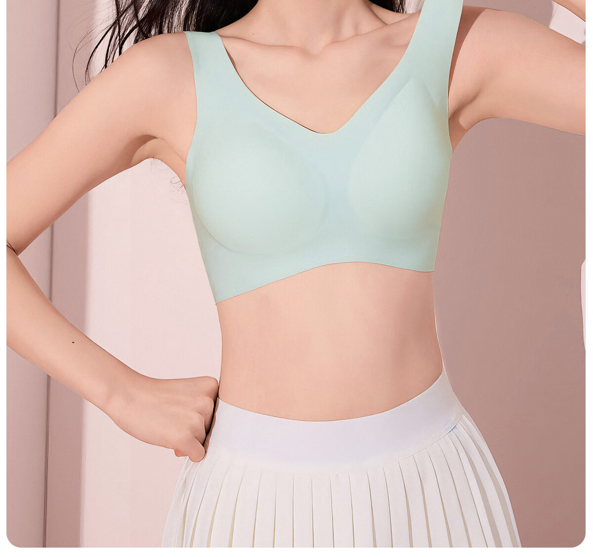 361° Seamless Bra for Women, 2025 New Style, Push-Up for Small Breasts, Side Support, Invisible, Anti-Sagging Brassiere, Ink Black 24