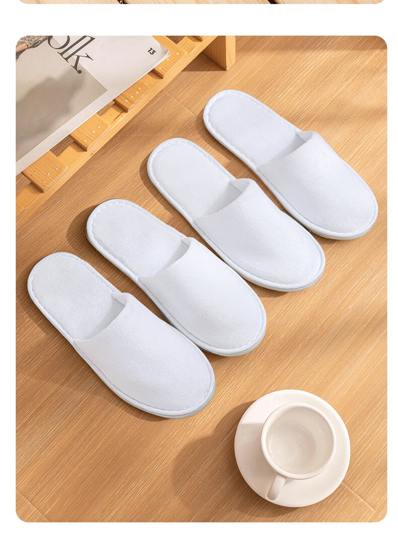 JAJALIN Disposable Slippers 5 Pairs Guest Slippers Hotel Spa Non-Slip Thickened Portable Floor Slippers 5