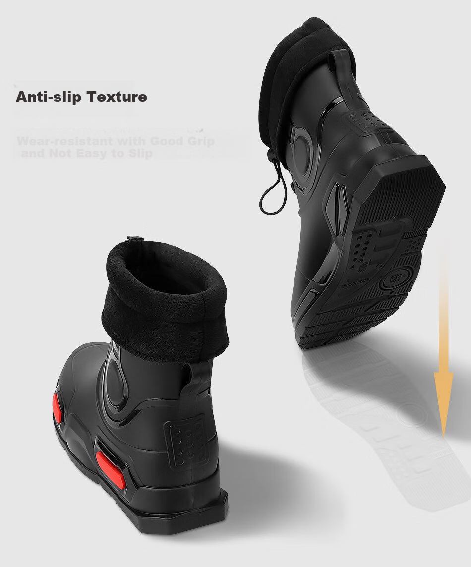 SooGree Men's Short Rain Boots, Lightweight And Stylish, Non-Slip, Wear-Resistant, Waterproof Work Shoes for Fishing 2