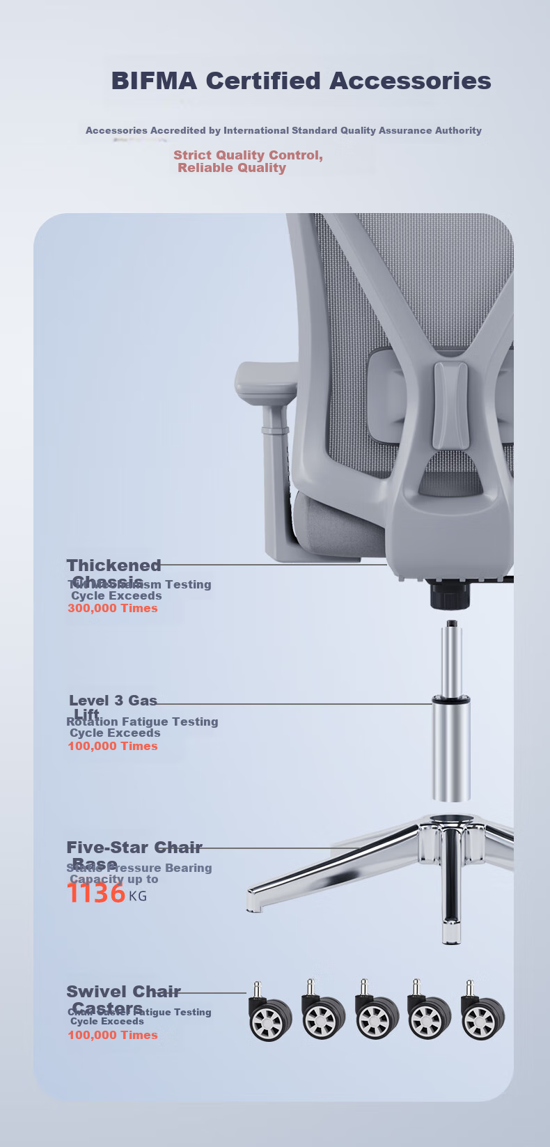BECAUSES Ergonomic Chair, Comfortable for Long Sitting, Computer Chair, Reclining Office Chair, Gaming Chair, Study Chair, Streamer Chair 0815H 12