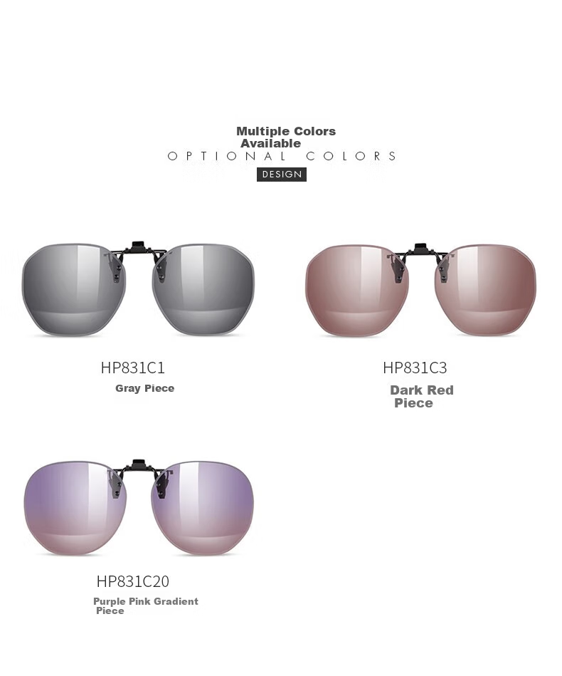 HELEN KELLER Clip-On Sunglasses for Men And Women, Comfortable to Wear, Specially Designed for Driving, HP831C20 Purple-Pink Gradient Lenses 6
