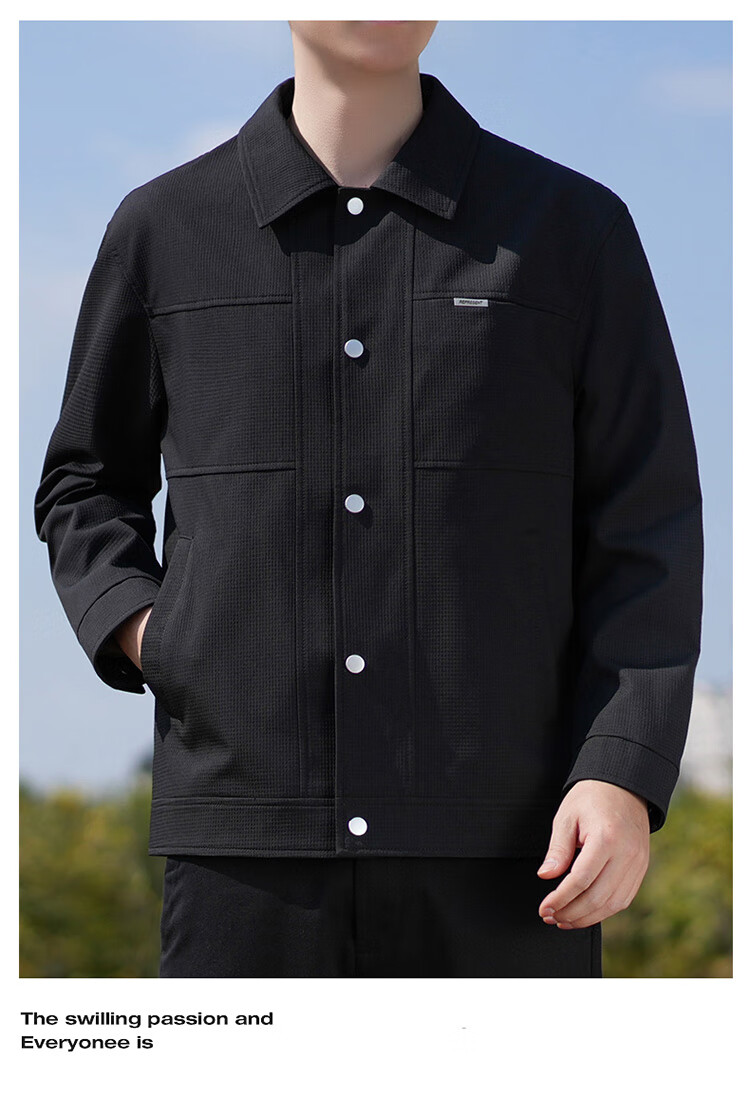 Pierre Cardin Men's Jacket Spring Autumn Winter Trendy Loose Workwear Casual Top Black XL 12