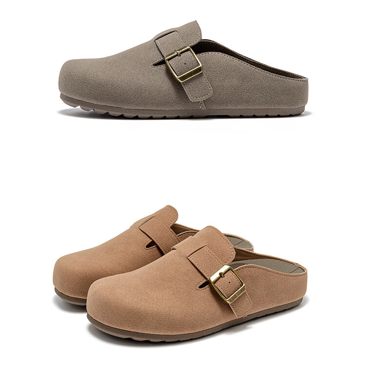 Dusto Birkenstock Women's Outdoor Slippers 2026 New Spring Casual Thick Sole Slip-On Closed-Toe Half Slippers 14