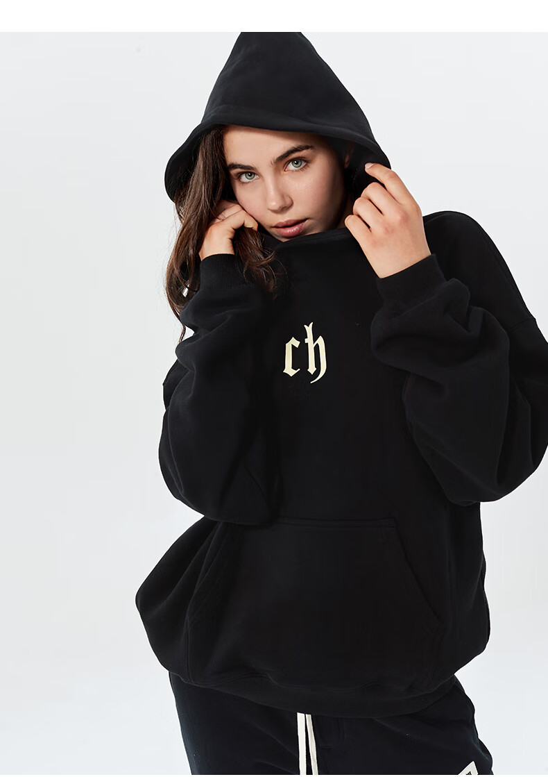 CHINISM CH Sweatshirt for Men, Spring And Autumn Classic Simple Couple's Top, Heavyweight American-Style Hoodie, Sports Casual Pullover Hooded Sweatshirt 13