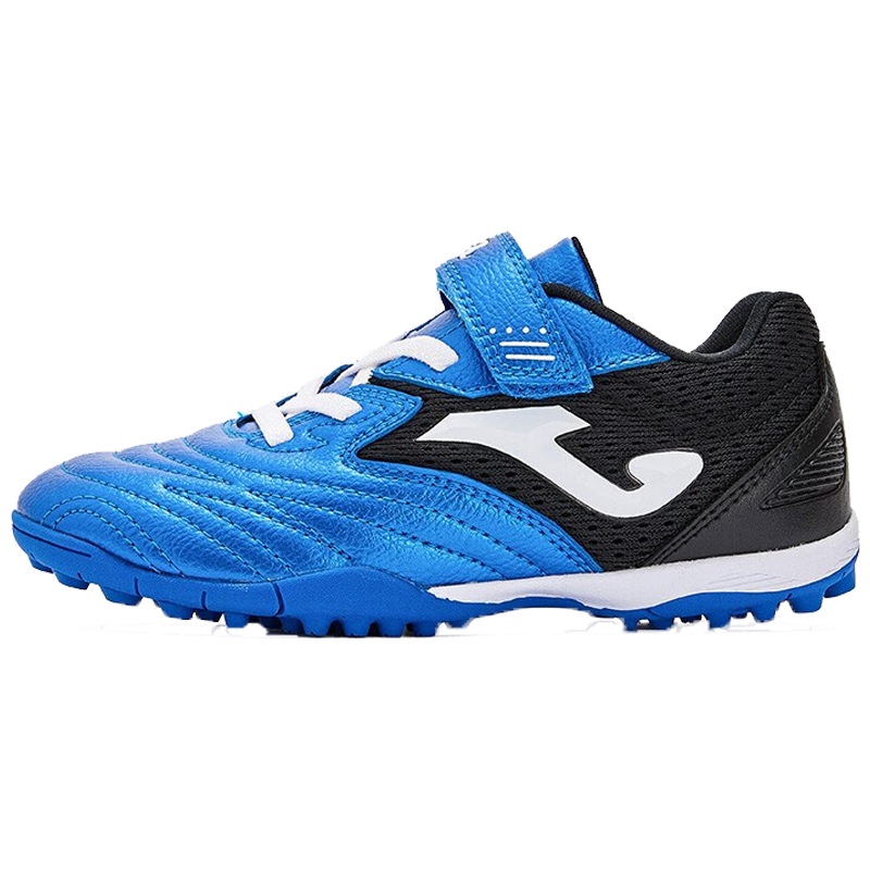 JOMA Velcro Children's Soccer Shoes, TF Turf Studs, Youth Elementary School Professional Competition Football Training Shoes, Blue And Black, Size 32