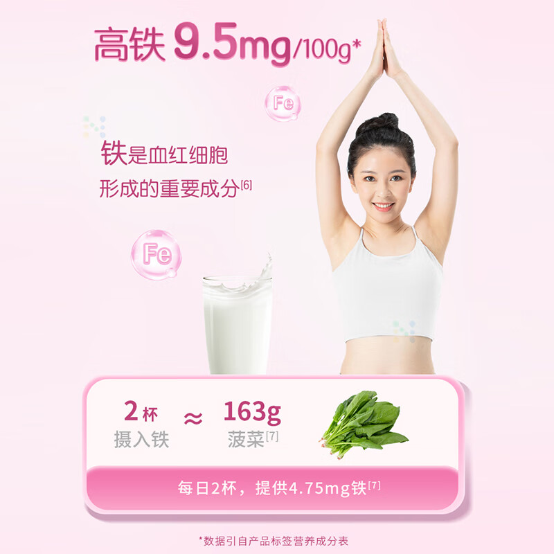 蒙牛铂金装 女士奶粉400g 高铁高钙0蔗糖成人奶粉 便捷条装