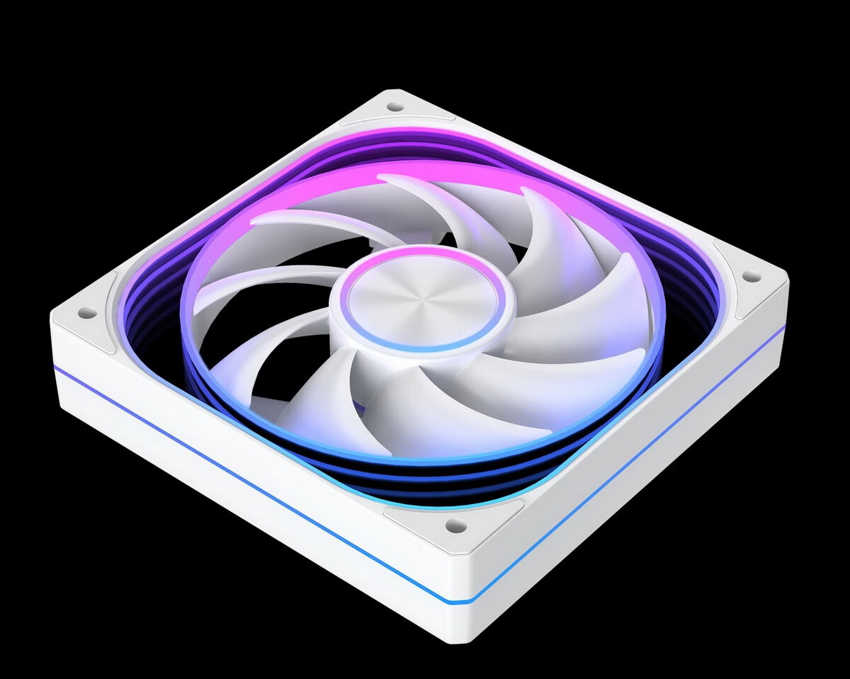 Yingchi 12CM Case Fan, Single Pack, White Reverse (Ultra-Mirror Effect/ARGB Lighting Sync/PWM Intelligent Speed Control/Chainable) 7