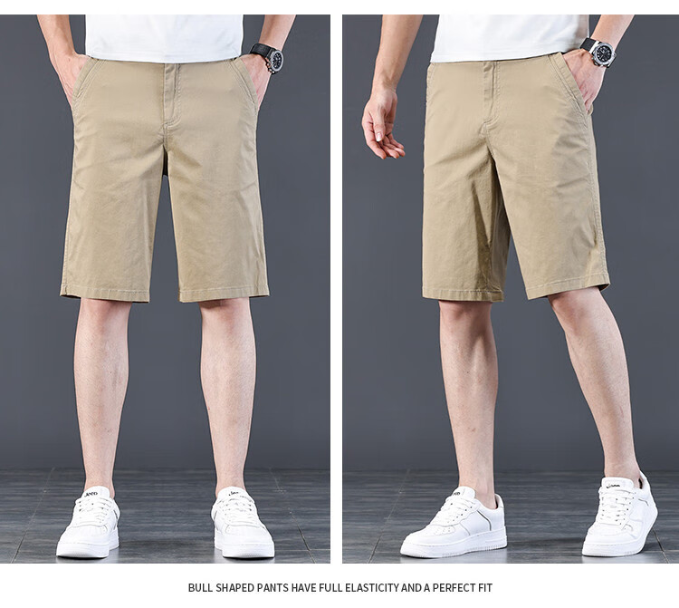 JEEP High-End Lightweight Five-Pocket Casual Shorts for Men, New Summer 2026 Business Loose Straight-Leg Mid-Length Pants for Me 18