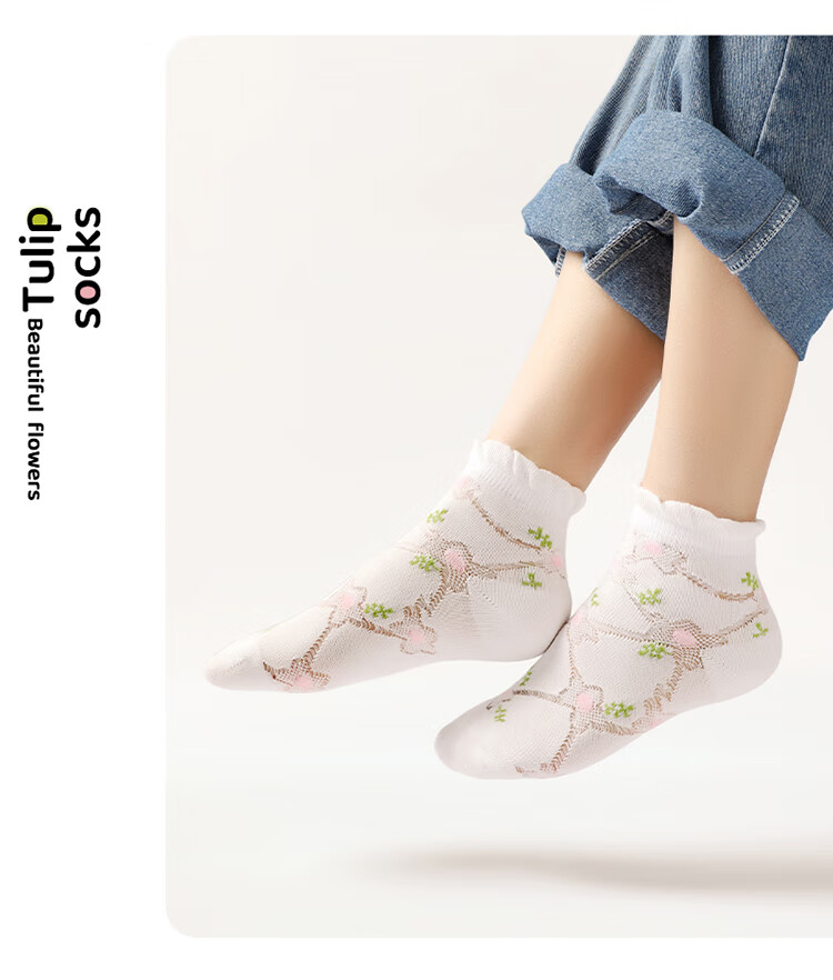 Bingxuemumian Children's Socks, Girls' Summer Thin Mesh Mid-Calf Cotton Socks, Big Kids Baby Shorts, Cute Princess Breathable Socks 8