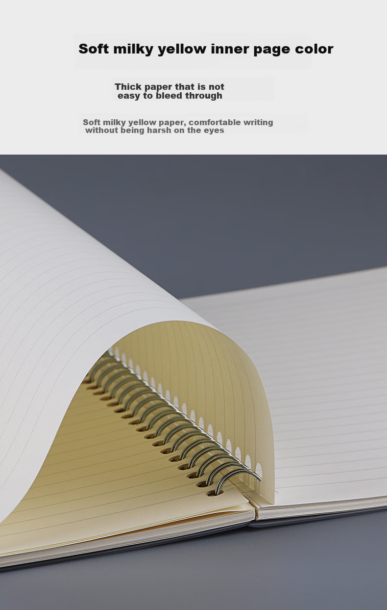 BAOKE NB3025B Student English Notebook A5/60 Pages, Metal Double Spiral Notebook, Classroom Journal, Single Book 5