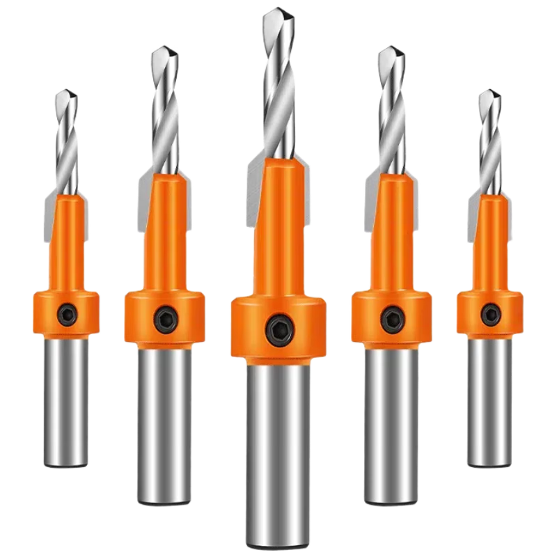 Yanyan Woodworking Countersink Drill Bit Reamer Pilot Drill Set 6pcs [2.8+3+3+3.2+3.5+4] 10mm