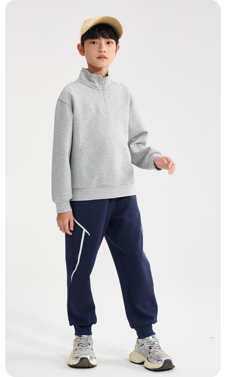Snoopy Boys' Pullover Sweatshirt Spring and Autumn Kids' Half-Zip Casual Top 2026 New Youth Breathable Spring Sportswear 14