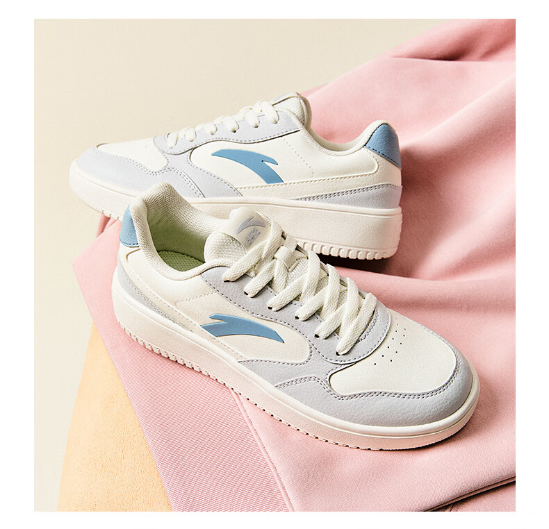 Anta Light Step V2 Women's Sneakers Summer Breathable Casual Couple Simple White Shoes Soft Sole Comfortable Thick Sole Height Increasing Shoes 24