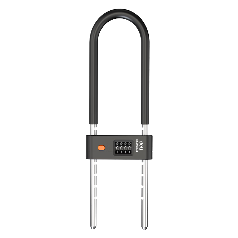 Deli U-Shaped Cut-Resistant Password Lock for Glass Doors, Office and Shop Padlock, Anti-Cut and Pry-Resistant Lock