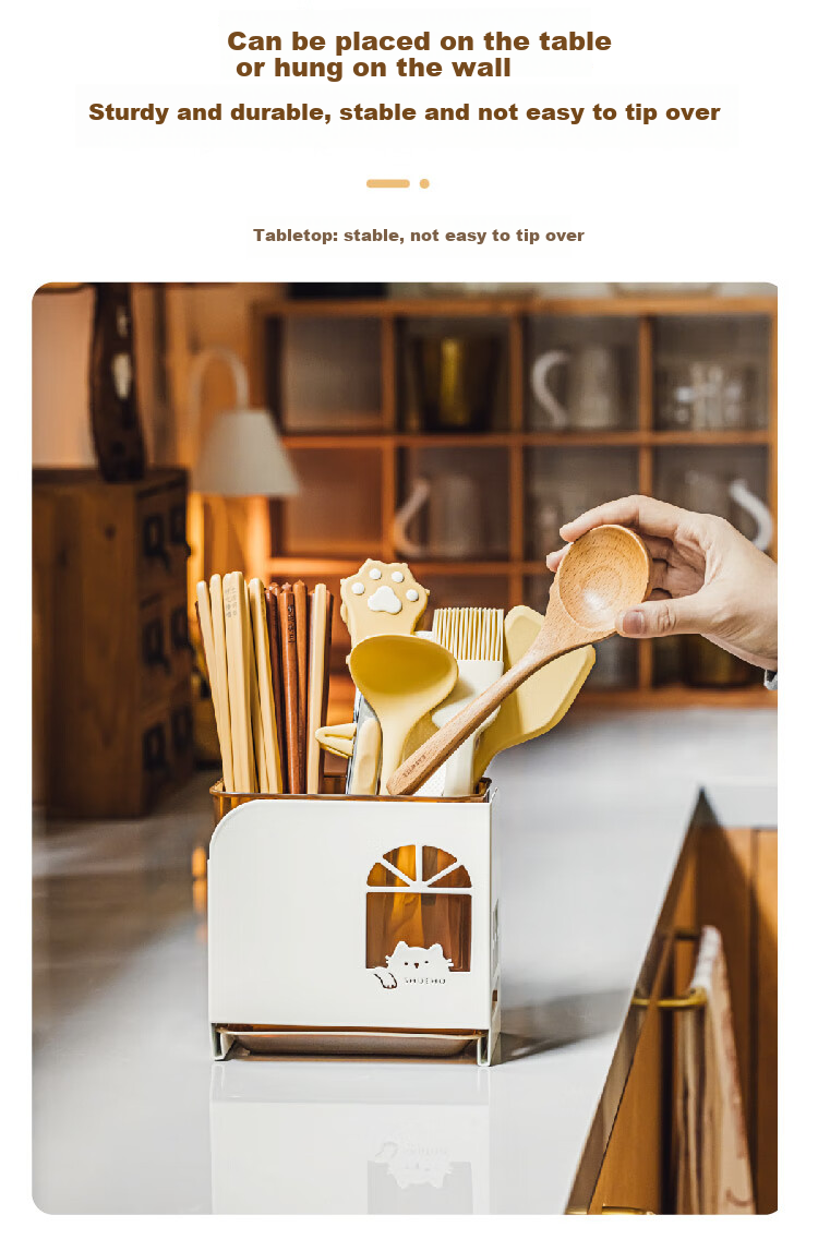 Shuke, Chubby Orange Chopstick Holder Storage Box, High-End New Design for Home Use, Wall-Mounted Kitchen Utensil Organizer with Draining Functio 11
