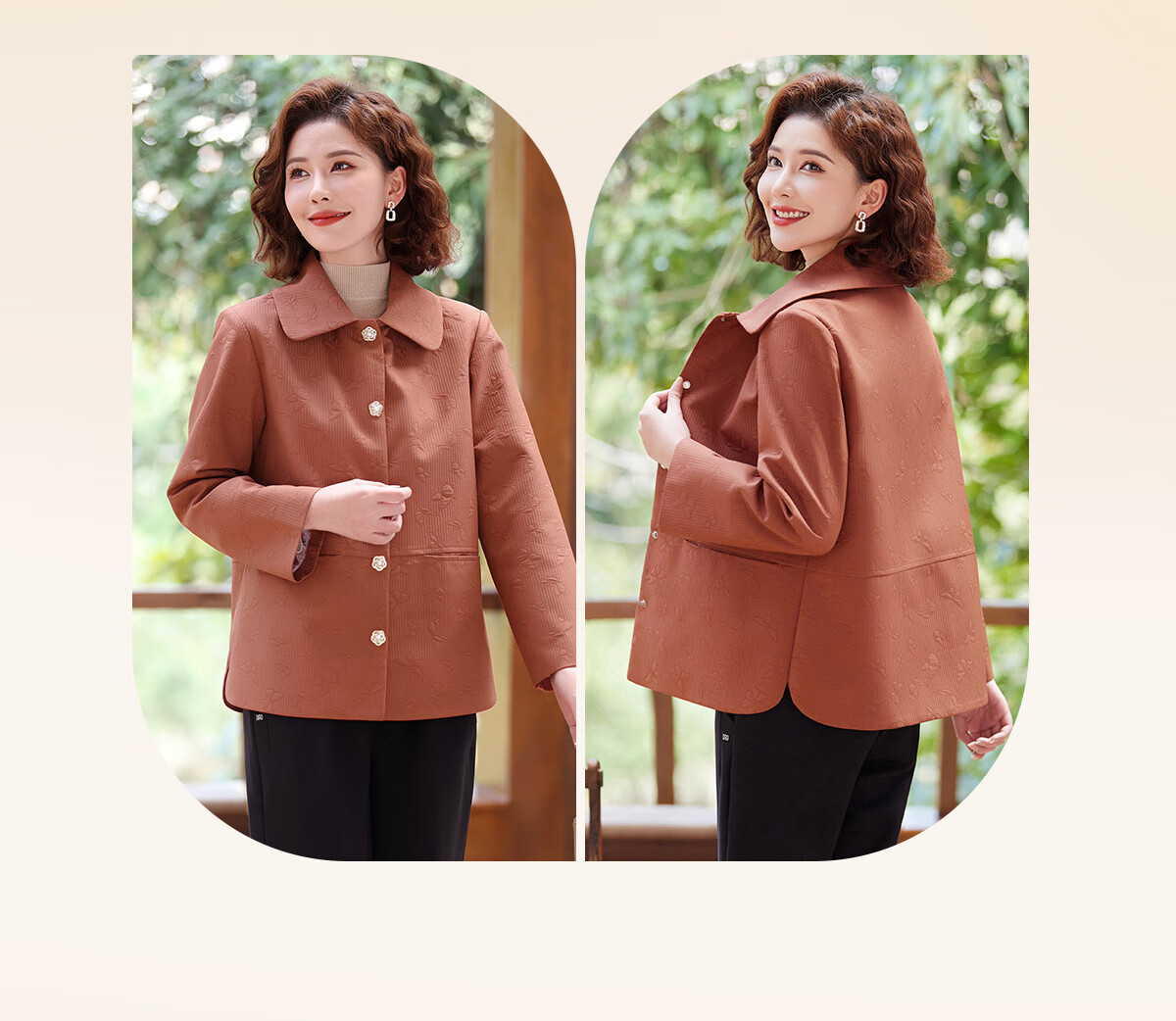 YUZHAOLIN 2025 Spring Middle-aged and Elderly Women's Jacket Coat Mom Clothes Y51D013 2