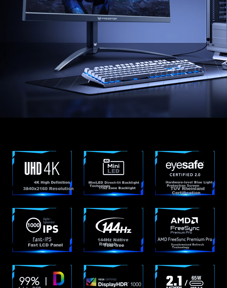 Acer 31.5-inch 6K+ IPS Quantum Dot HDR Creator Monitor PE320QXT 2