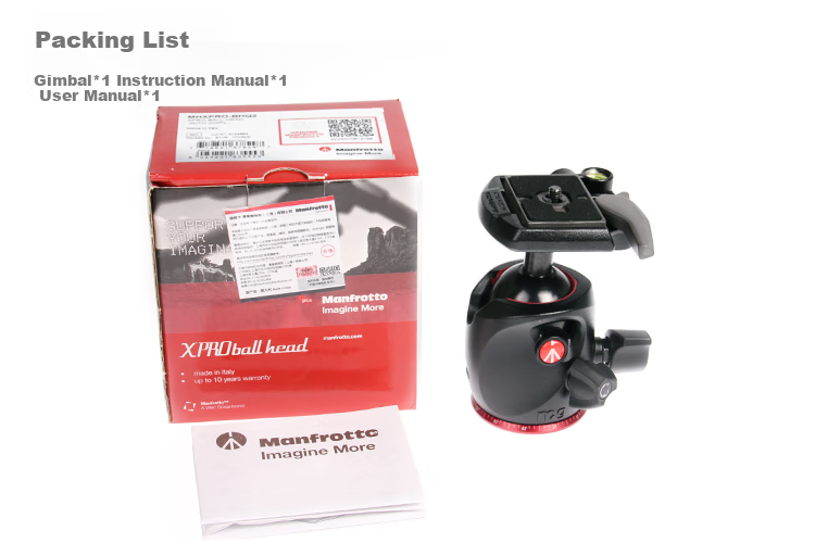 Manfrotto XPRO Ball Head Portable Stabilized DSLR Mirrorless Camera Photography And Videography Head, Weight Capacity 15kg, MHXPRO-BHQ2 11
