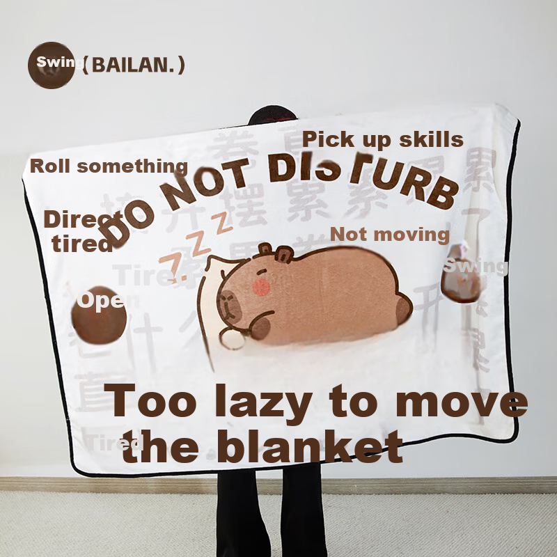 Shandian Capibara Office Student Nap Blanket, Summer Air Conditioning Sofa Nap Shawl Blanket, Cover Blanket
