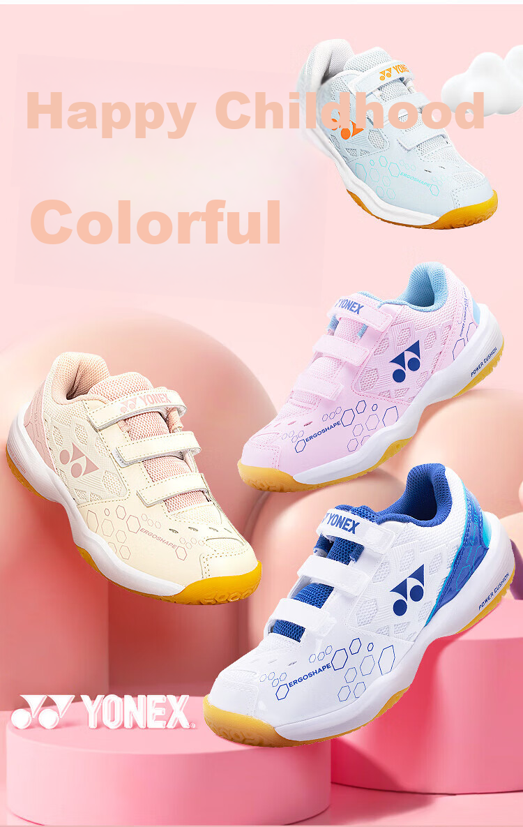 YONEX Badminton Shoes for Children, Youth And Students, Breathable for Competition And Training, SHB101J, White And Gold, Size 34 3