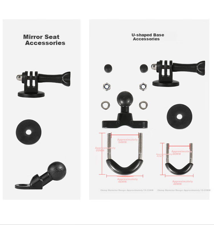 MOTOWOLF Motorcycle Dash Cam Bracket, Motorcycle Travel Riding Sports Camera Live Streaming Gimbal Mount, Modification Accessories 14
