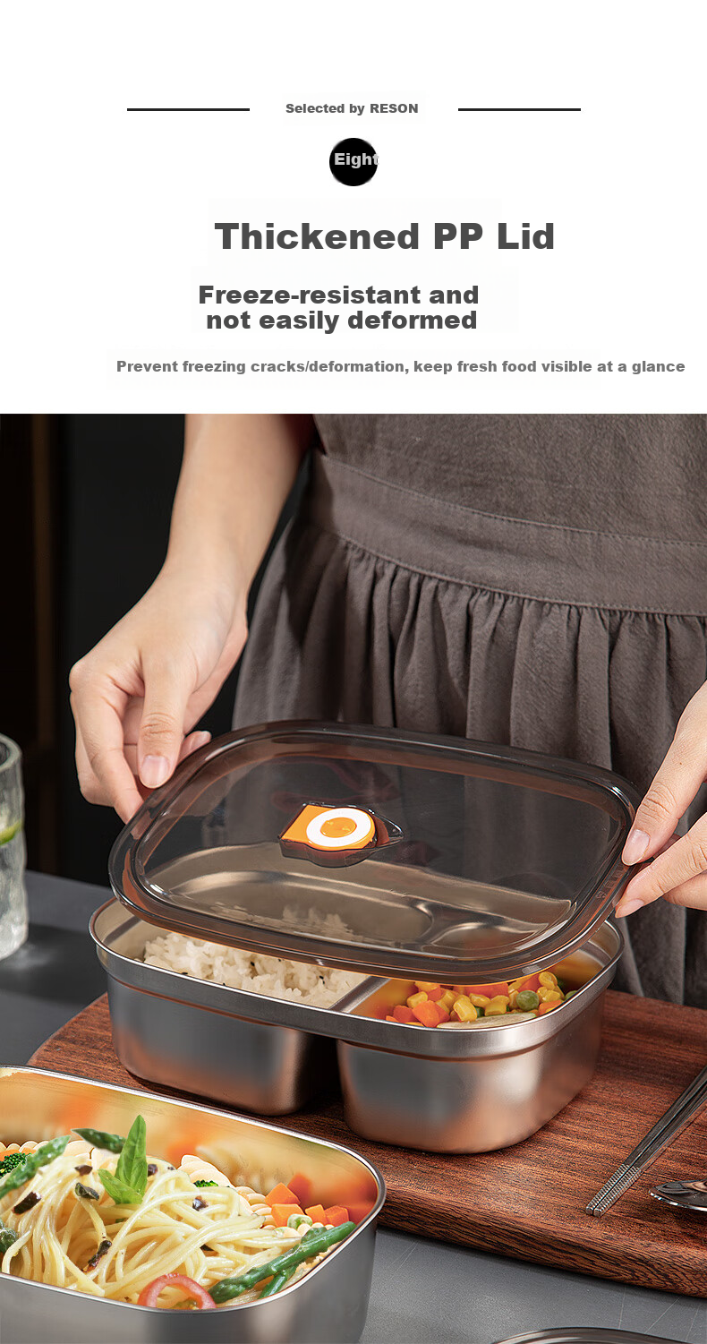 Newair Stainless Steel Lunch Box, Microwave-Safe Food-Grade Compartmented Container for Students And Office Workers, Bento Box 15