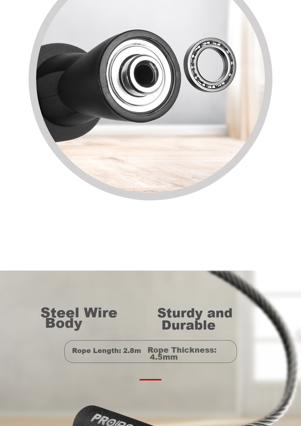 PROIRON Puli'ai Jump Rope Steel Wire Speed Rope for Adults, Primary And Secondary School Students' Exams And Competitions, Specialized Training Rope 5