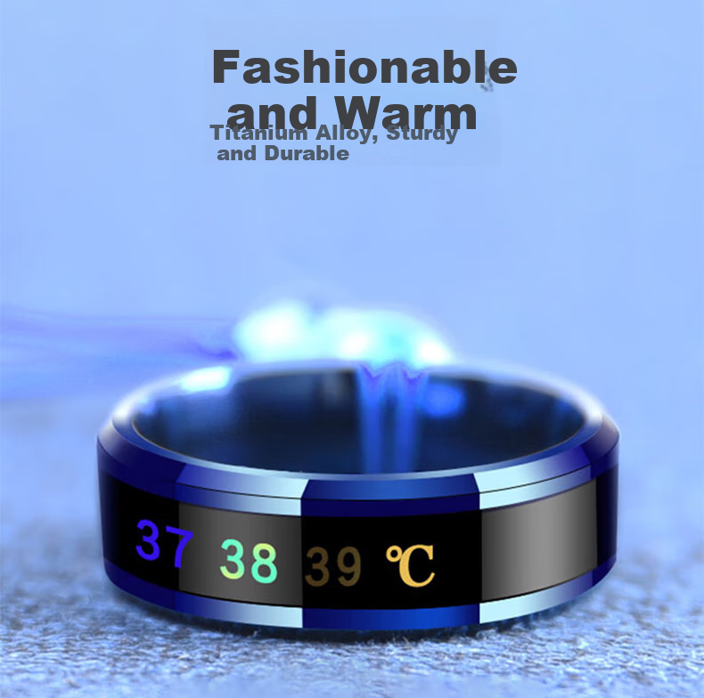 ESCASE Titanium Metal Smart Temperature-Sensing Detachable Ring Pendant Keychain Phone Strap for Men And Women, Couple's Phone Accessory XR-02 Pro Platinum Silver Two-Pack 3