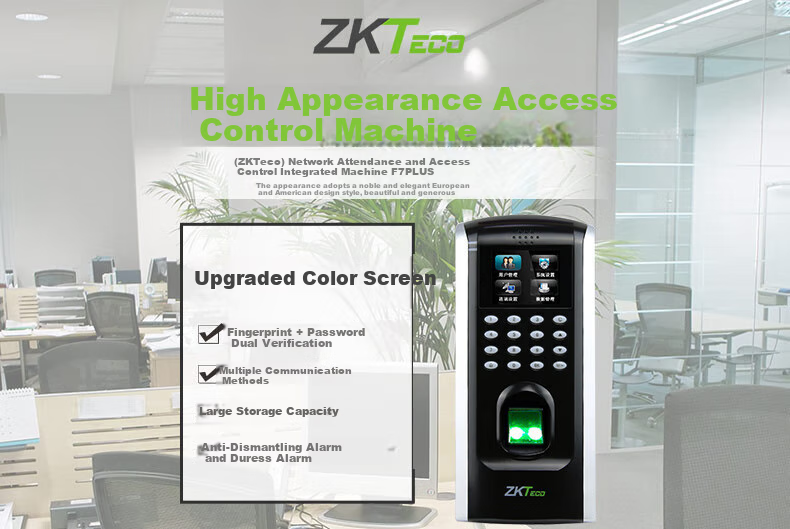 ZKTECO Technology F7PLUS All-In Fingerprint Attendance And Access Control System, Fingerprint Door Access Control System Host 2