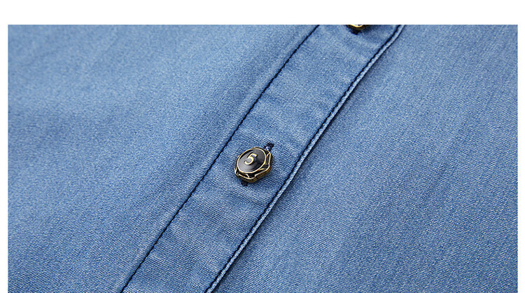 Dme Denim Shirt, Spring And Autumn Turndown Collar Long-Sleeve Shirt, Women's Top 9