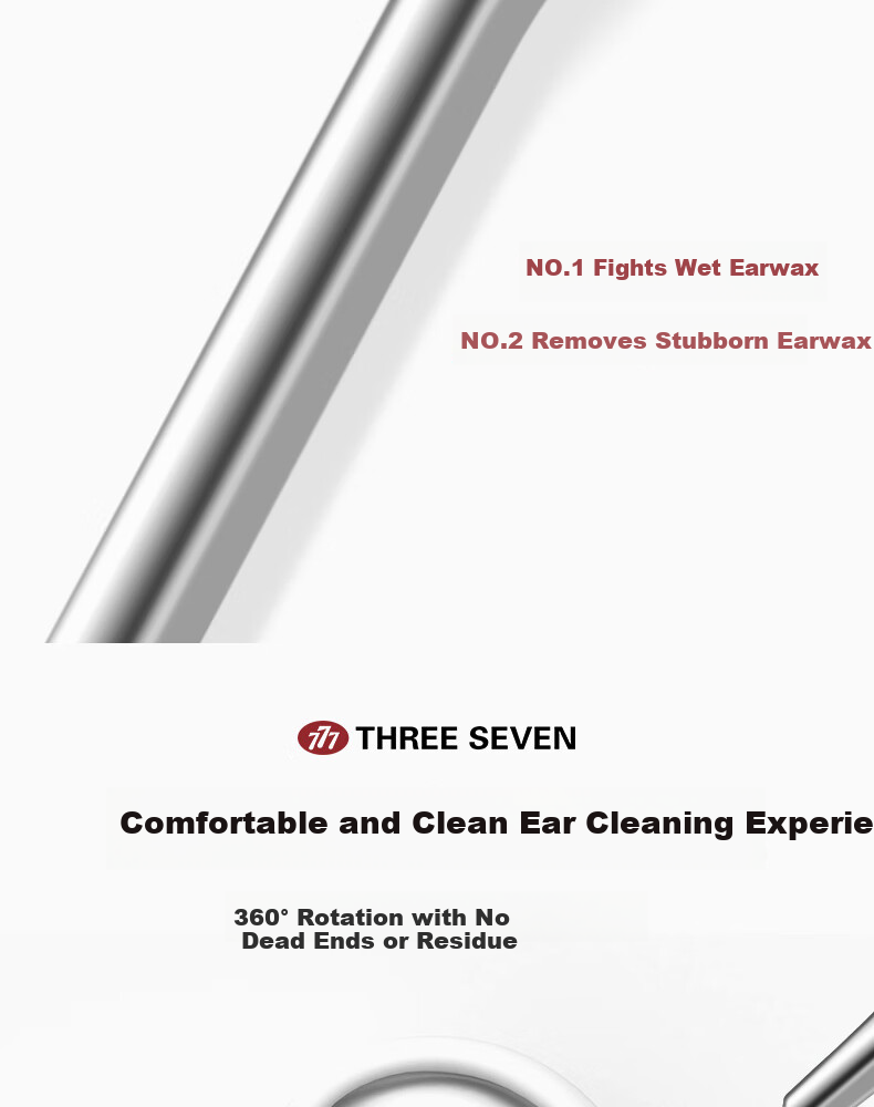 THREE SEVEN Stainless Steel Ear Pick, Spiral Ear Spoon, Ear Cleaning Tool, Ear Wax Removal Instrument, Single-Head Ear Scoop, Single Piece 452 6