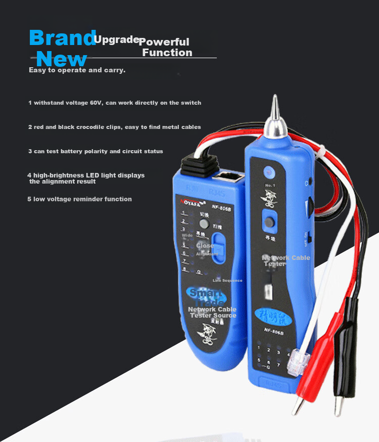 Jingmingshu NF-806R Cable Tracker, Network Tester, Wire Finder, Line Detector, Cable Tester, Network Cable Tester, Cable Locator 3