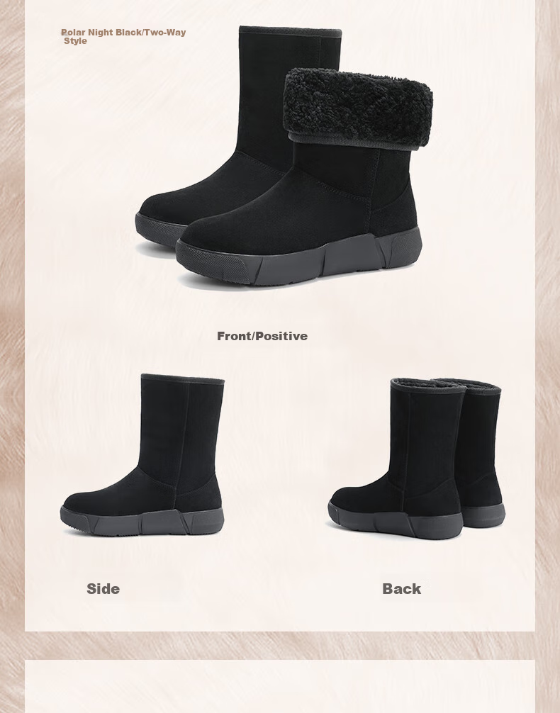 SENDA Snow Boots for Women, 2024 New Warm Plush Northeast Short Boots, Red-Medium/short Dual Wear, Size 37 20