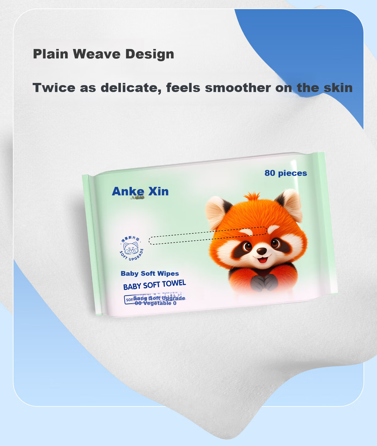 Ankexin Baby Soft Cotton Wipes, 100% Cotton, Dry And Wet Use, Pure Cotton Face Wipes, Disposable Cleansing Wipes, Self-Operated, 80 Sheets * 3 Packs 7