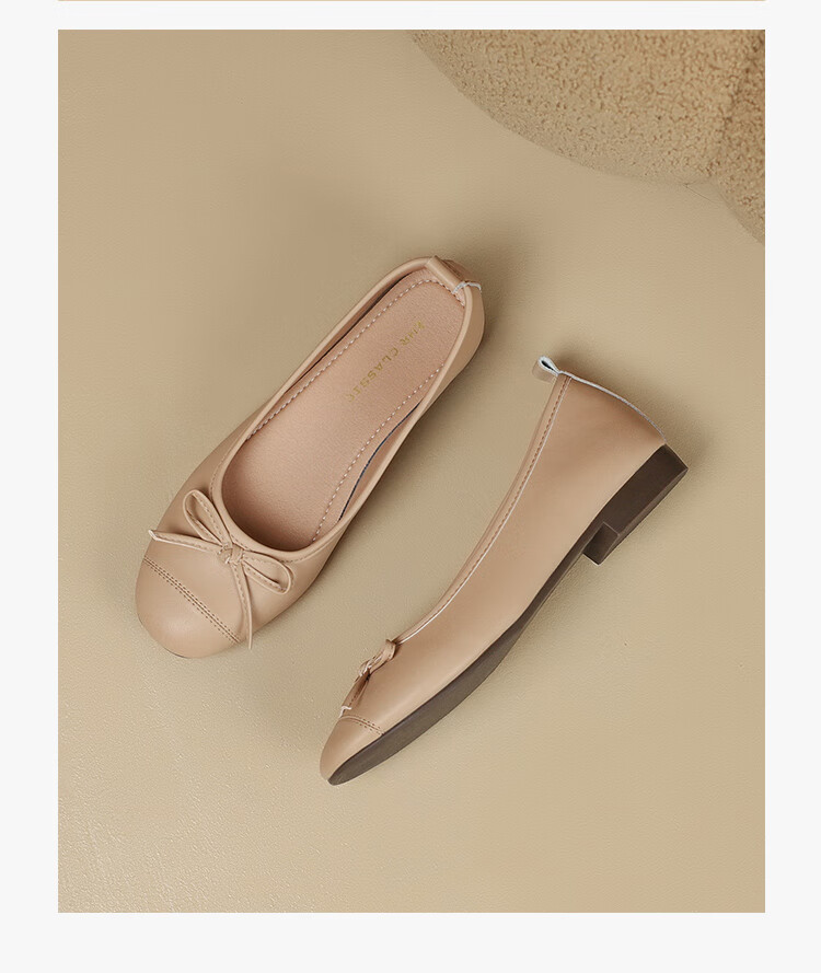 ZHR Silver Women's Ballet Flats with Bow, Soft Flat Sole Slip-On Loafers AH606 Silver 35 18