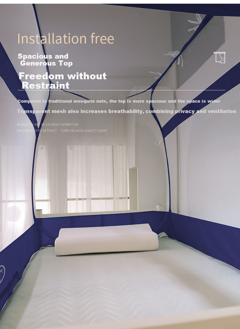 Sushidai Student Dormitory Mosquito Net, Three-Door Installation-Free Bedroom Mosquito Net, 0.9 Meter Single Bed Bunk Universal, Kuyi Summer 7