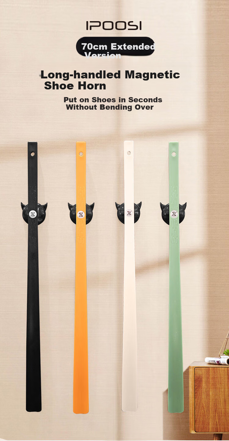 Baoshi Shoe Lifter with Long Handle, Solid Wood, Extended 70cm, No Bending Required, Shoe-Inserting Tool for Children, Elderly And Pregnant Women, Home Use 1