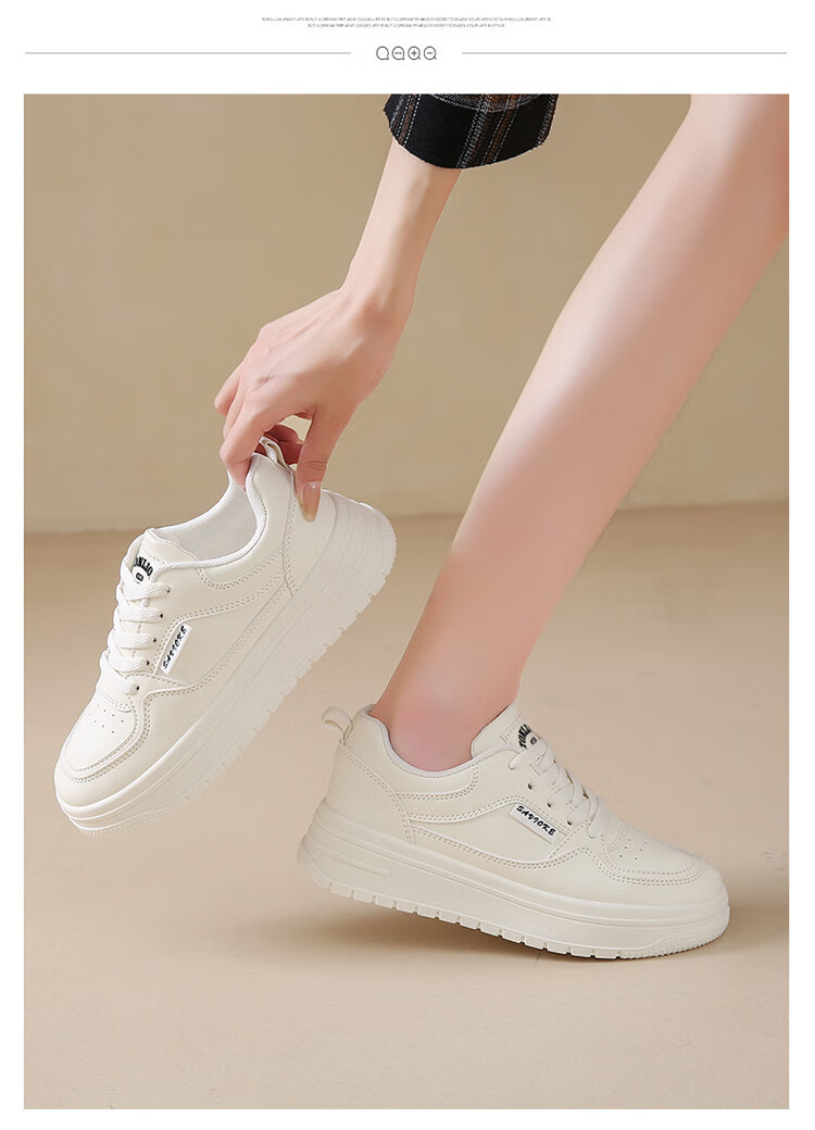 TonLion Women's Shoes, Summer 2026 White Sneakers, Korean-Style Student Skateboard Shoes for Women, Casual Sports Shoes, Beige, Size 35 13