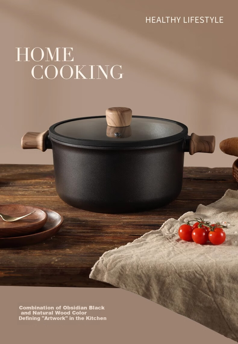 Carote Non-Stick Soup Pot Multi-Functional Stew Milk Pot Steamer Frying Pan Induction Cooker Maifan Stone Instant Noodle Pot 17