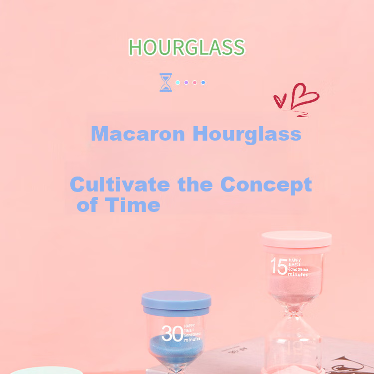 Jidukongjian Creative Macaron Sandglass Ornament, 30-Minute Timer, Graduation Season Birthday Gift, Study Prize, Student Stationery 1