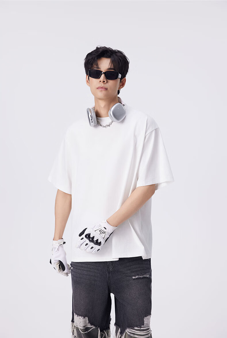 JEANSWEST LIFE Pure Cotton Short Sleeve T-Shirt Men Summer Cartoon Black Cat Trendy Casual Loose Fit Base Shirt 6