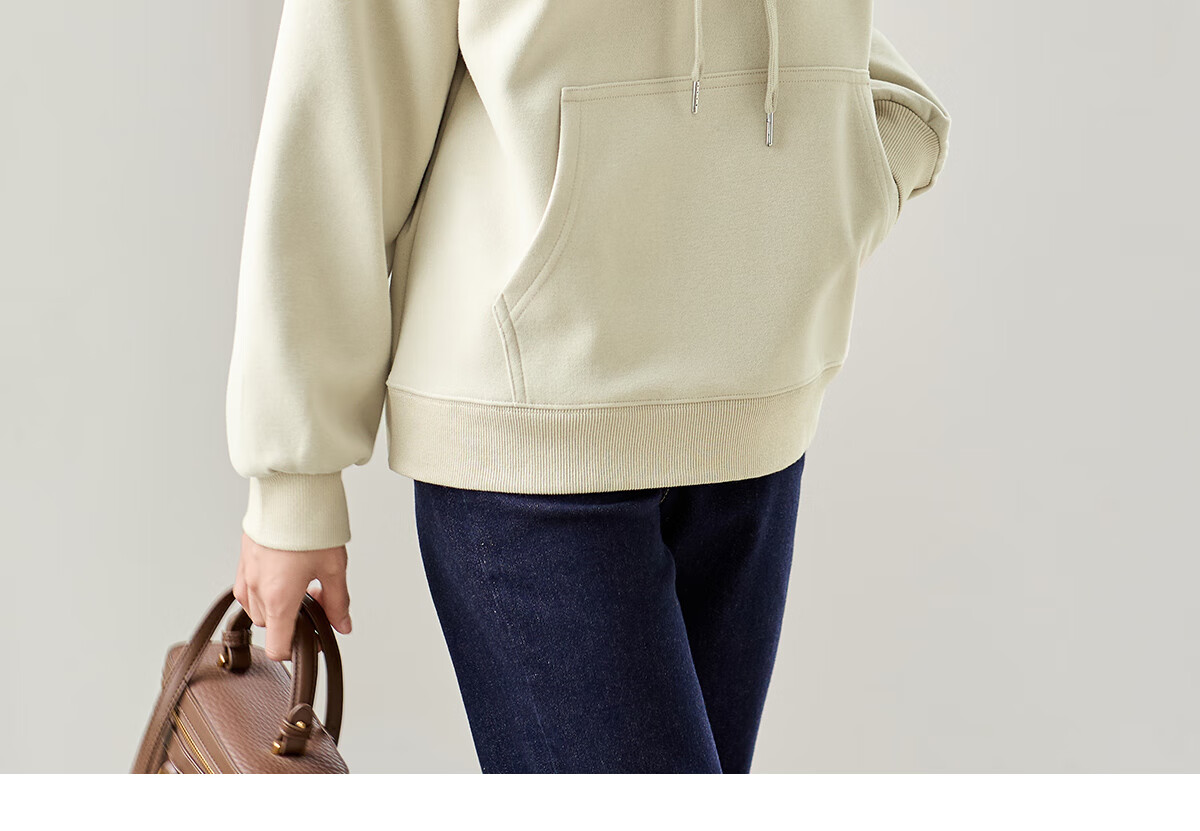 Chushen Spring And Autumn Women's Hoodie, Wilderness Maillard Hooded Drawstring Letter Print Casual Long-Sleeve Top S143W1007 12