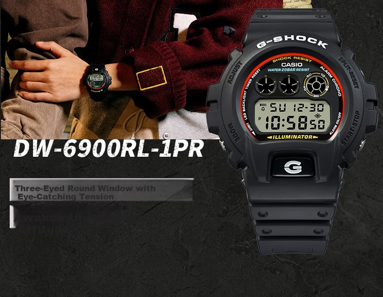 Casio Men's G-SHOCK Watch, Square Digital Sports Watch, Japanese/Korean Style, Gift for Boyfriend, DW-5600RL 12