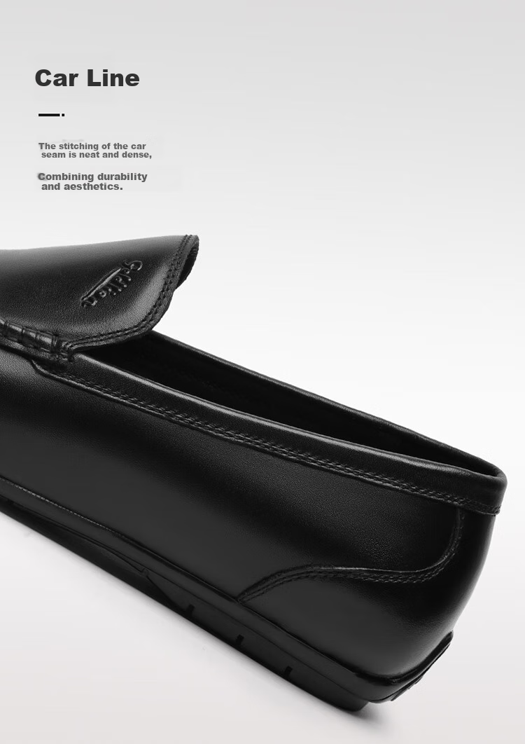 Goldlion Men's Slip-On Loafers, Comfortable Penny Loafers, Business Casual Leather Shoes, 57101035001A-Black Size 40 13