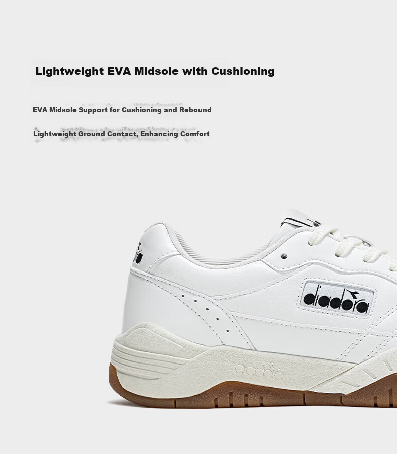 Diadora Men's And Women's Low-Top Breathable Casual Shoes ACTION, Bright White/Zirconium Black/Ice Mountain White, Size 42 2