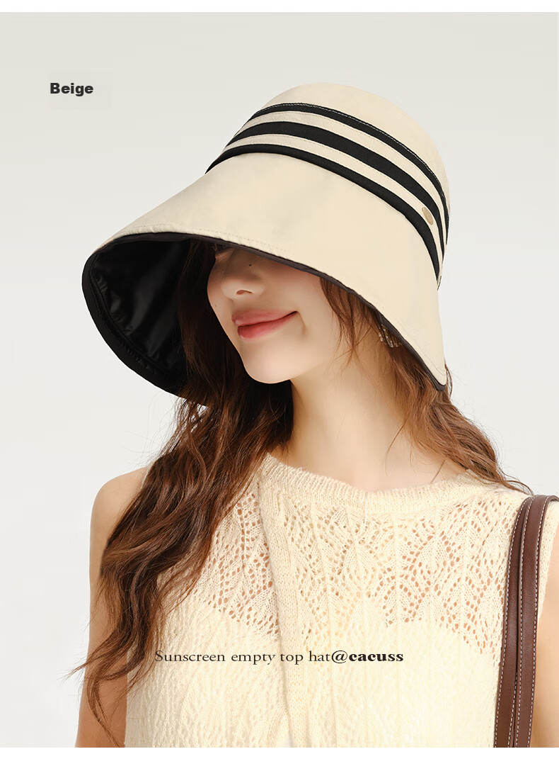 CACUSS Large Brim Open Top Outdoor UV Protection Sun Hat Summer Sports Hat for Men and Women Black 8
