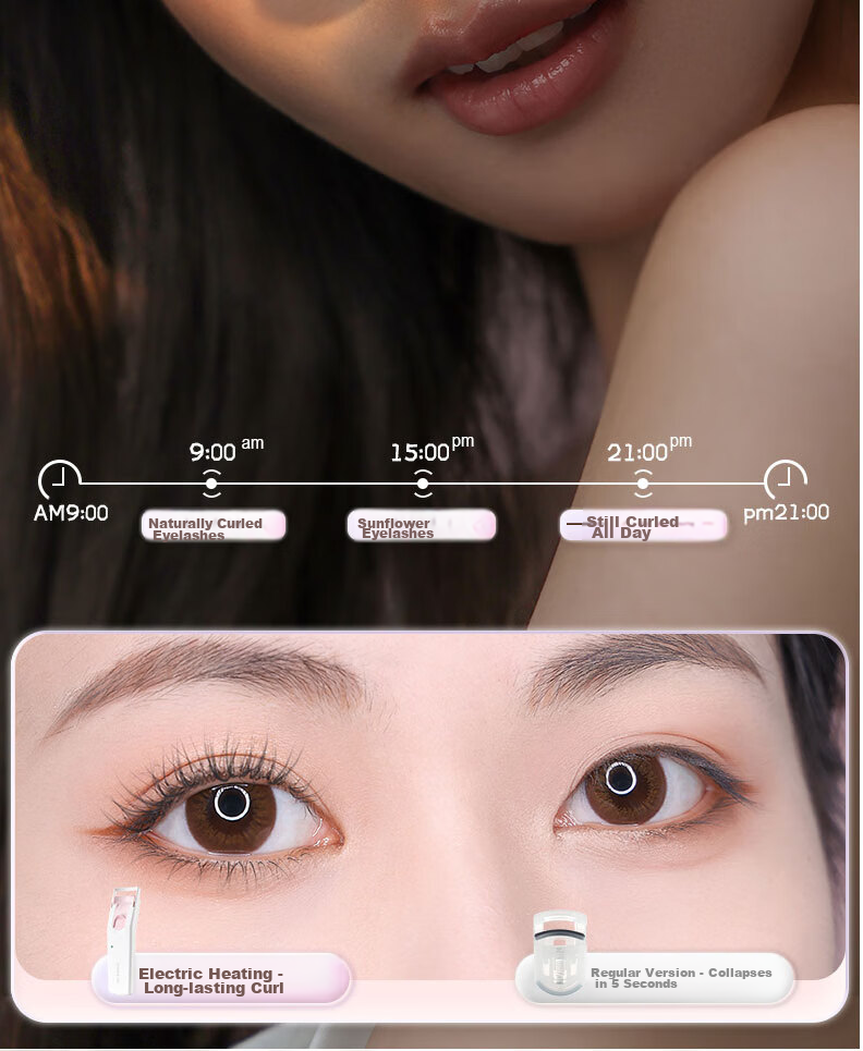 Goood Borderless Electric Eyelash Curler with Constant Temperature Heating, Long-Lasting Curling Tool for Eyelashes, No Drooping 8